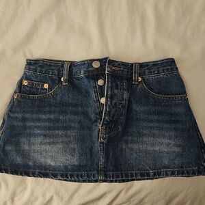 Parke Dark Blue Denim Mini Skirt